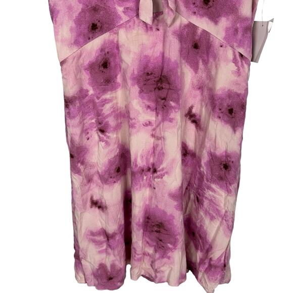 Abound Abstract Pink Floral V-neck Cutout Mini Skater Dress Size Small NWT - Picture 4 of 10